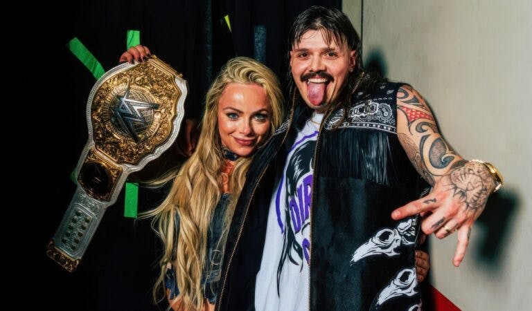 Liv Morgan and Dominik Mysterio Backstage