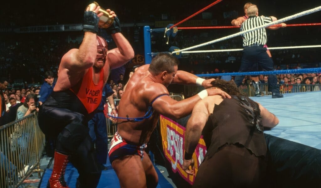 Owen Hart & British Bulldog vs Mankind & Vader - WrestleMania 13
